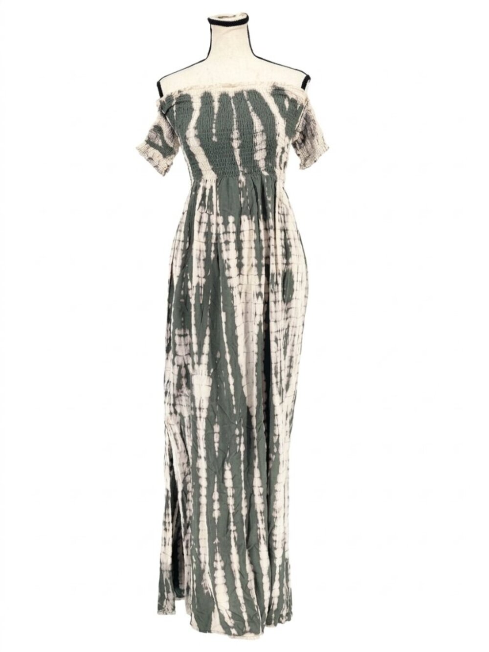NWT Kiwi & Punch Tie Dye Off-the-Shoulder Smocked Maxi Dress - Size S Boho